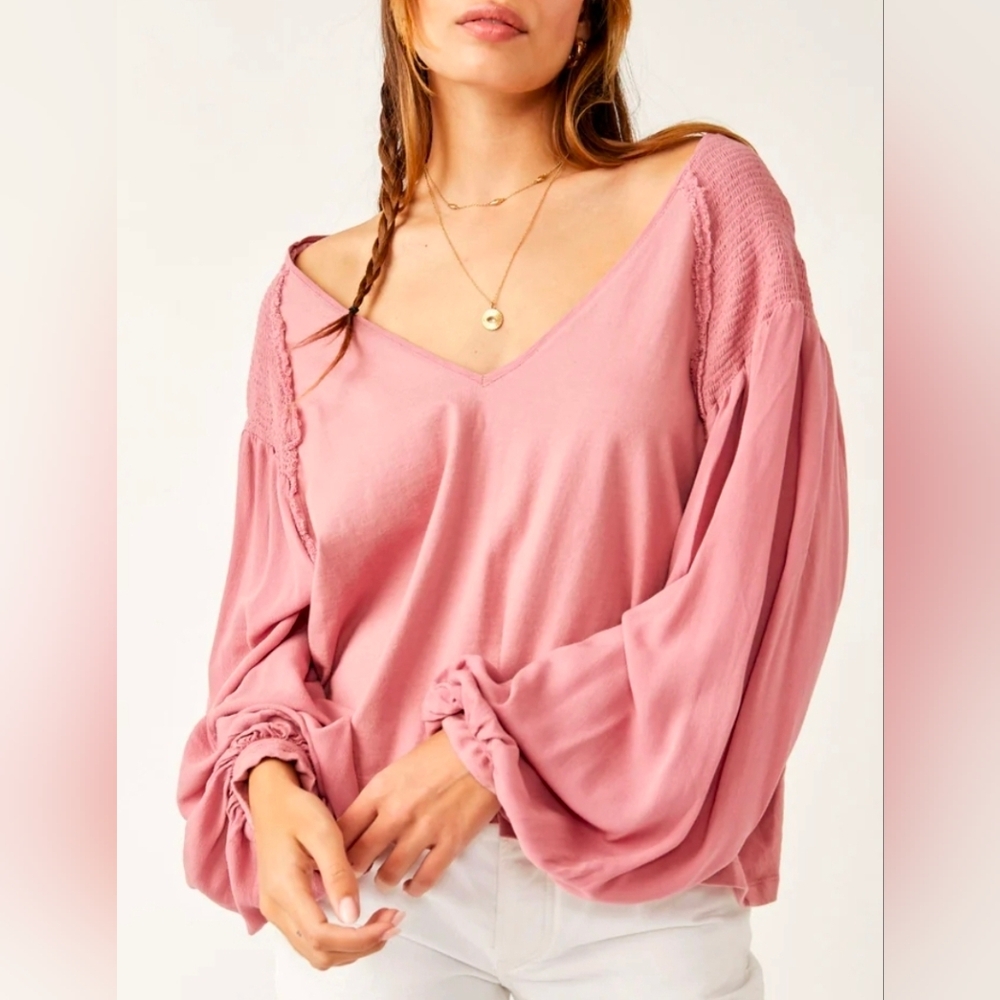 Free People Kathy Tee Rose Pink/Blush | Size Small